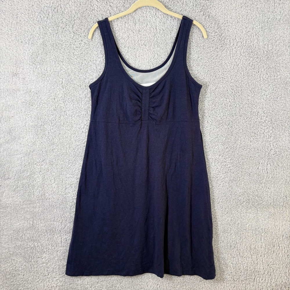 Carve Designs Aloha Tank Dress Sz XL Navy Blue Built in Bra Organic Cotton Blend